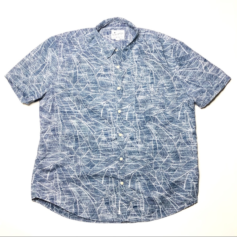 Lucky Brand Palm Leaf Print Club Collar Shirt